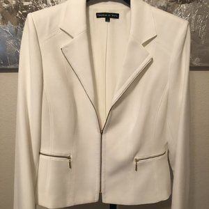 Power Cream/ Off White Blazer With Gold Detail